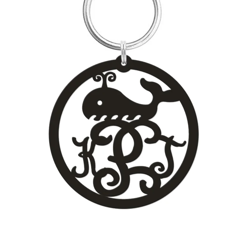 Под заказ брелок для ключей с монограммой подвеска сумки круглый китовый Краб