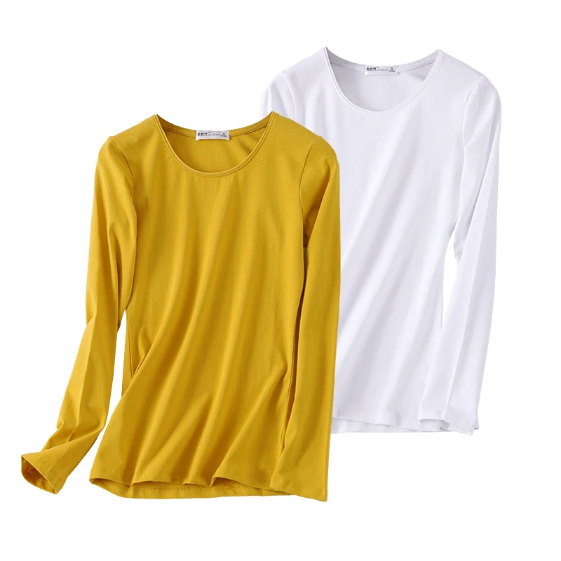 Футболка женская 2018 Осенняя новая темпераментная Повседневная хлопковая