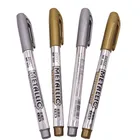 1 шт. ручка для рисования, металлическая цветная ручка, технология 1,5 мм, Золотая и Серебряная ручка для рисования
