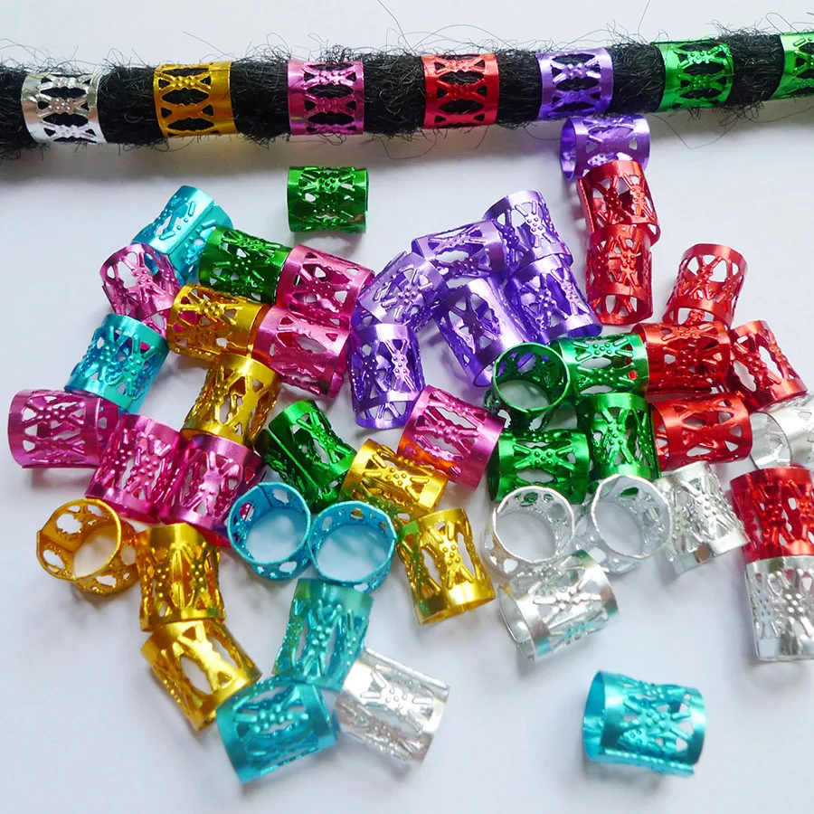 30 шт./лот 7 цветов бусины дредлока смешанные посеребренные позолоченные коса для