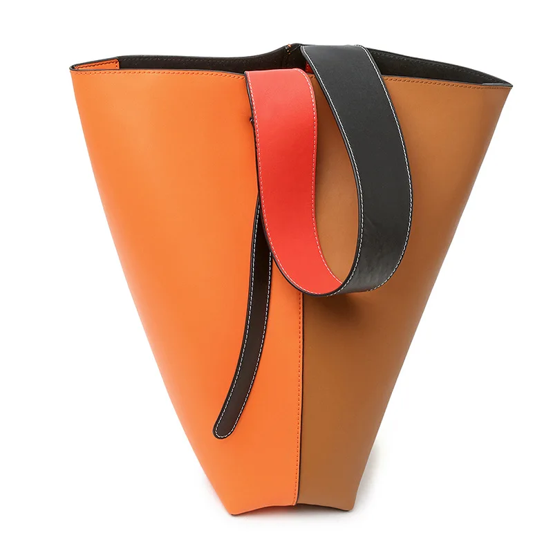 orange with yellow Роскошные сумки, женские сумки, дизайнерские брендовые знаменитые сумки через плечо, женская сумка-тоут из натуральной кожи с кошельками и сумочками WYQ074 - Цвет: orange with yellow