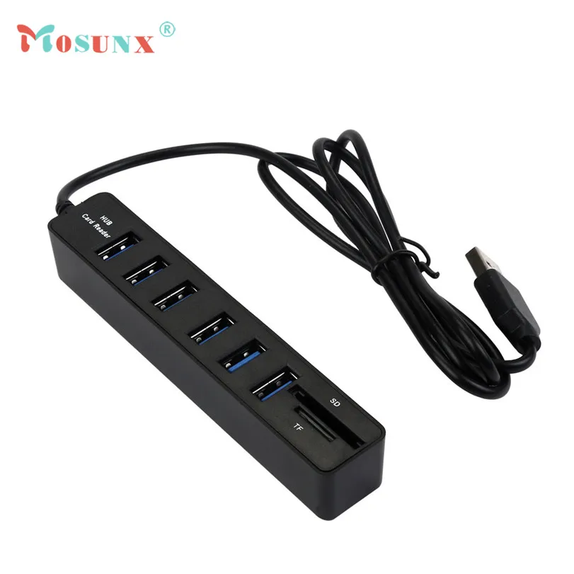 Лидер продаж USB кардридер Mosunx 1 м 2 в 0 + сверхскоростной 6 портовый сплиттер