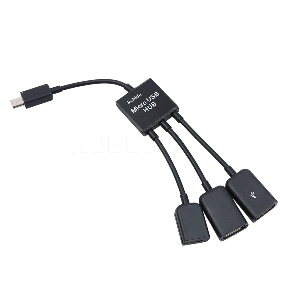 Кабель разветвитель Kebidu с 1 штекера на 3 гнезда Micro USB OTG для смартфона ПК