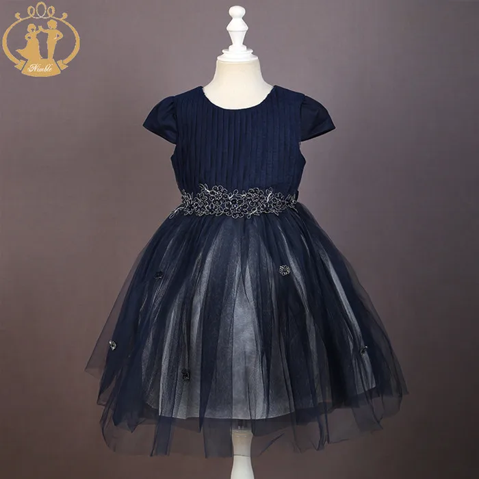 Синий Nimble/платье для девочек; roupas infantis menina; Детские платья для девочек; vestido; вечерние платья с единорогом; fille vestidos; платье для девочек - Цвет: Синий