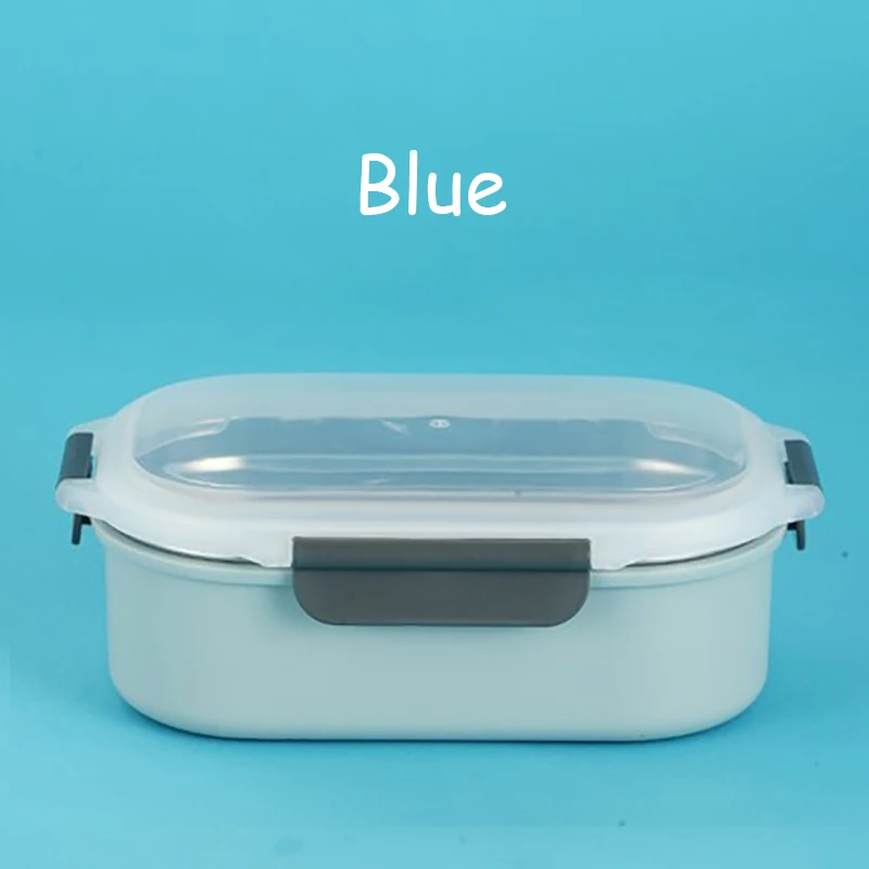 Blue Baispo 304 нержавеющая сталь 1000 мл коробки для обедов герметичная Пищевая контейнер хранения семья Портативный студент Bento box высокое ёмкость Crisper - Цвет: Blue