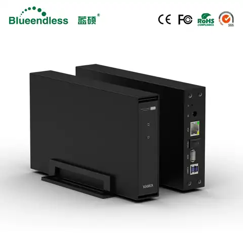 Blueendless wireless NAS сетевой корпус для жесткого диска 3,5 дюйма Sata RJ45 USB 3,0 чехол для жесткого диска