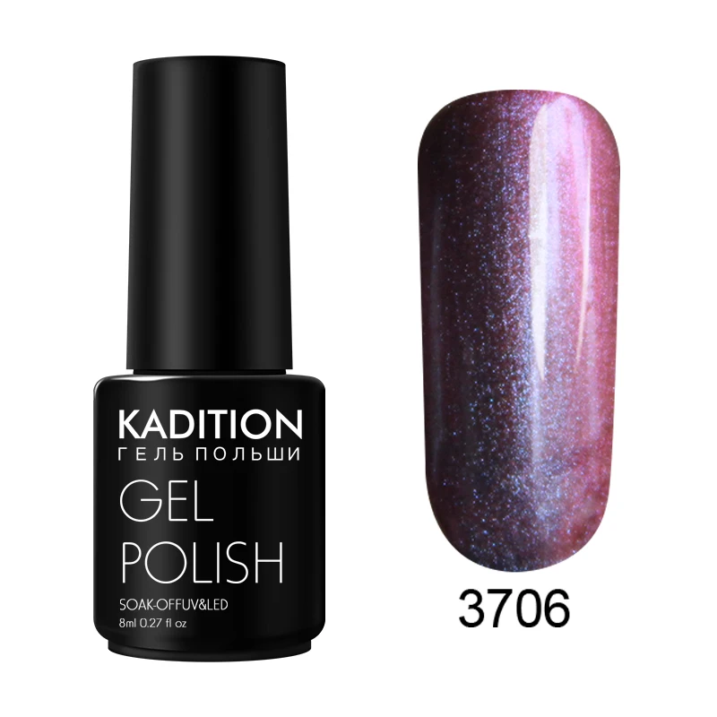 KADITION Gel Chameleon Nail Polish Semi Permanent Gel Polish Soak LED UV Nail Art Lacquer Vernis Starry Sparkle Gel Holographic - Цвет: 3706