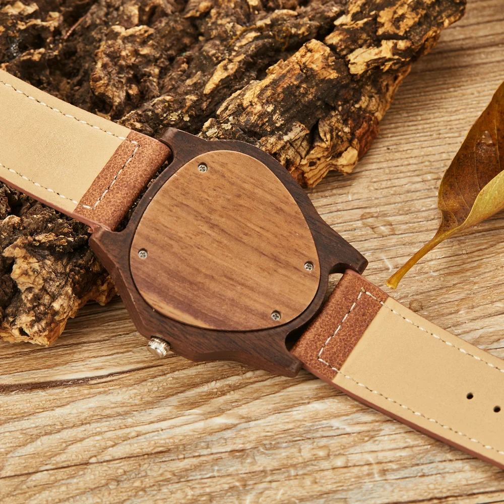 Деревянные часы мужские треугольные деревянные минималистичные Бамбуковые с