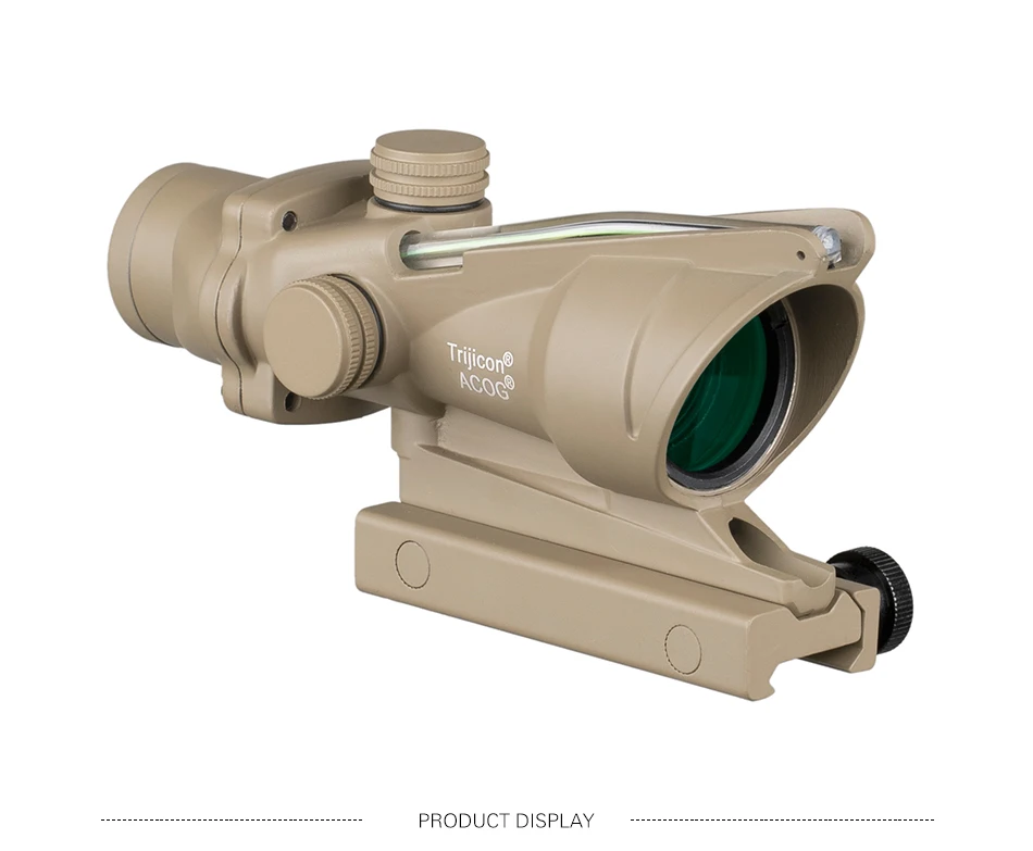 Trijicon ACOG 4X32 Scope Fiber Optics Red Dot Adjustable Illuminated Chevron Glass Etched Reticle Tactical Hunting Sight