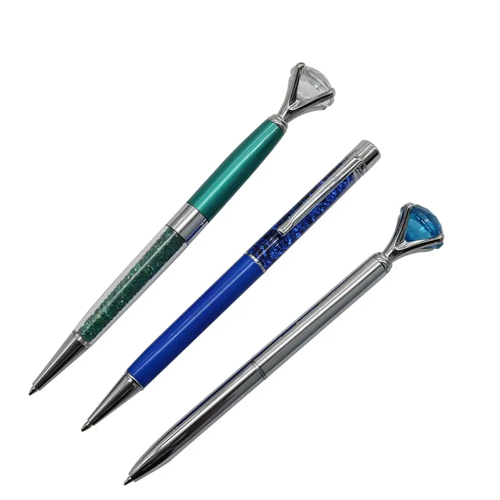 3 шт. металлическая Алмазная кристальная Подарочная шариковая ручка черные