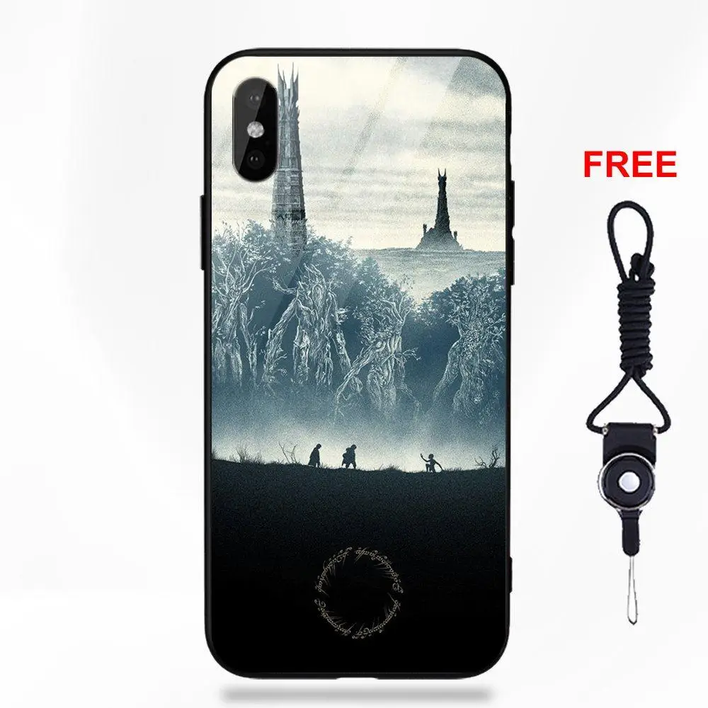 as picture Vvcqod для Apple iPhone 5 5C 5S SE 6 6S 7 8 Plus X XS Max XR мягкая ТПУ Рамка+ закаленное стекло крышка Хоббит Властелин колец Lotr - Цвет: as picture