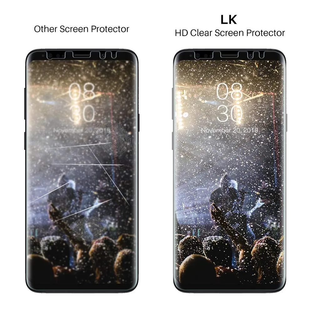 Для LK [3 упак.] Экран протектор forSamsung Galaxy S9 плюс полный охват жидкая кожа [Корпус