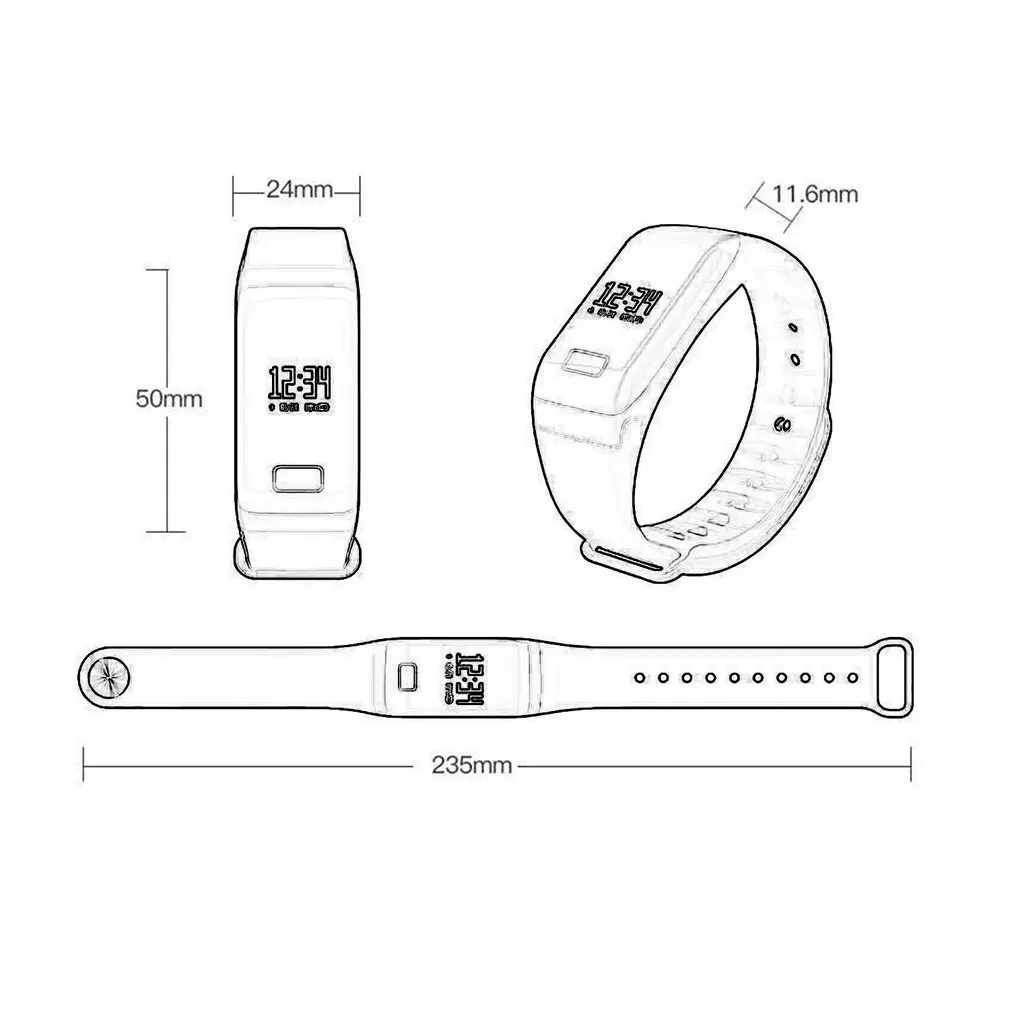 Здоровье сна F1 Smartband 0 66 &quotOLED монитор сердечного ритма Смарт Браслет для женщин