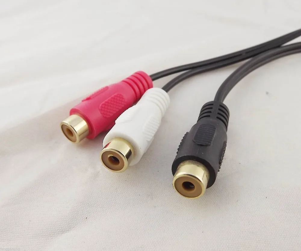 1 шт. RCA Phono Female To 2 Gold Video Audio Adapter Y сплиттер кабель 28 см|cable audio|female femalefemale to female |