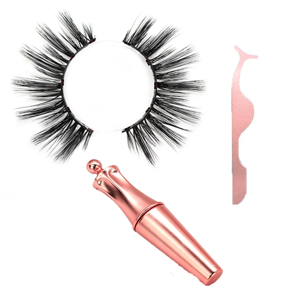 New Fashion Eyelashes Eyeliner Eyelash Curler Set 5 Magnet Liquid Eyeliner Eyelashe With Eyeliner Tweezers Set