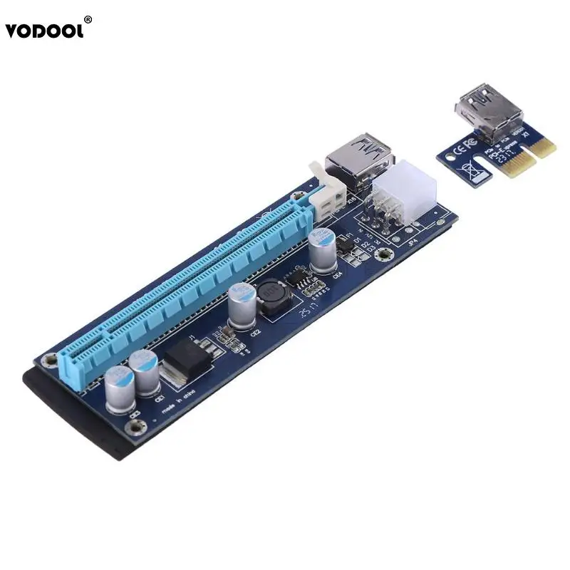 VODOOL 6Pin PCIE PCI E Express Riser Card 1X к 16X USB 3 0 конвертер кабель адаптер SATA для майнинга