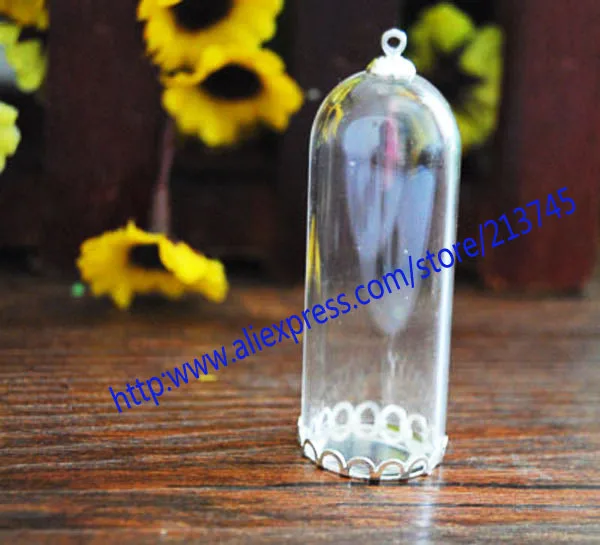 Распродажа Бесплатная Доставка! 10 комплектов Серебряный 50*18 мм стеклянный глобус