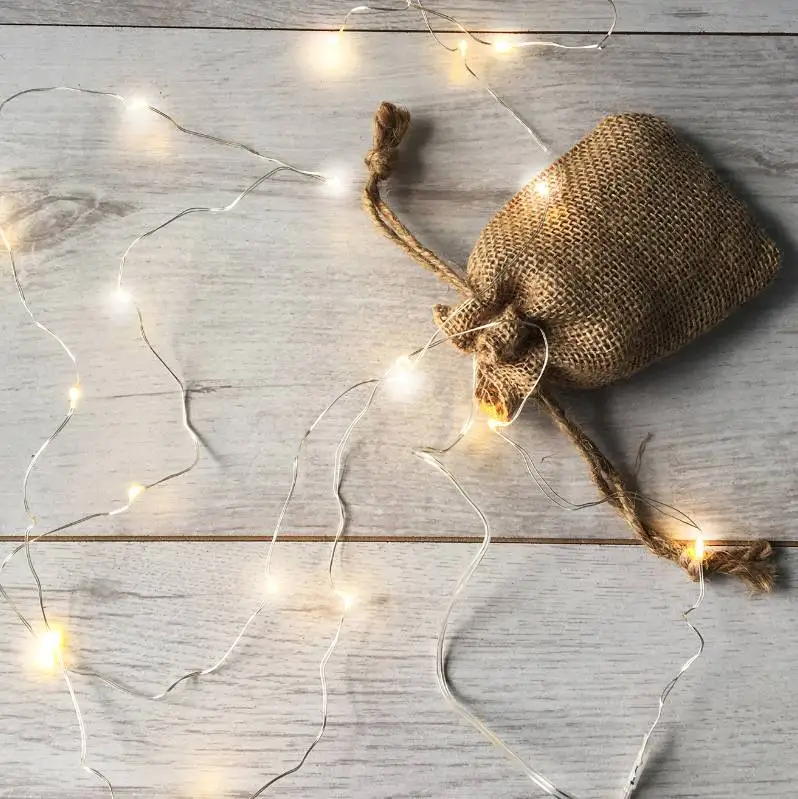 Мини микро Питание от батареи светодиодная гирлянда медная проволока сказочные