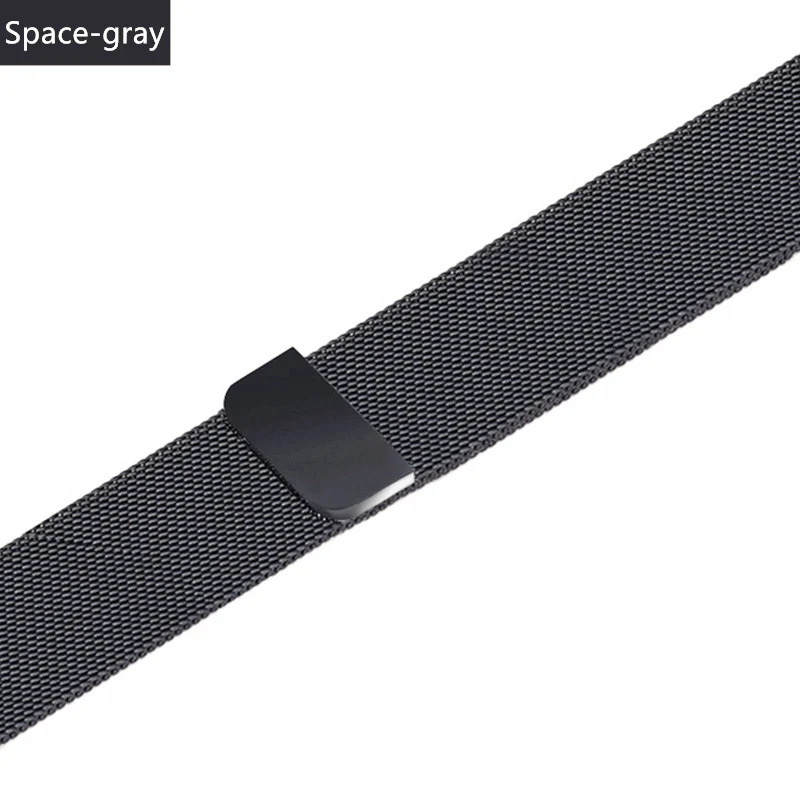 Space gray 42 мм 38 мм 44 мм 40 мм ремешок для Apple Watch 4 3 2 1 ремешок для IWatch Миланский магнитный браслет из нержавеющей стали Петля аксессуары - Цвет ремешка: Space gray