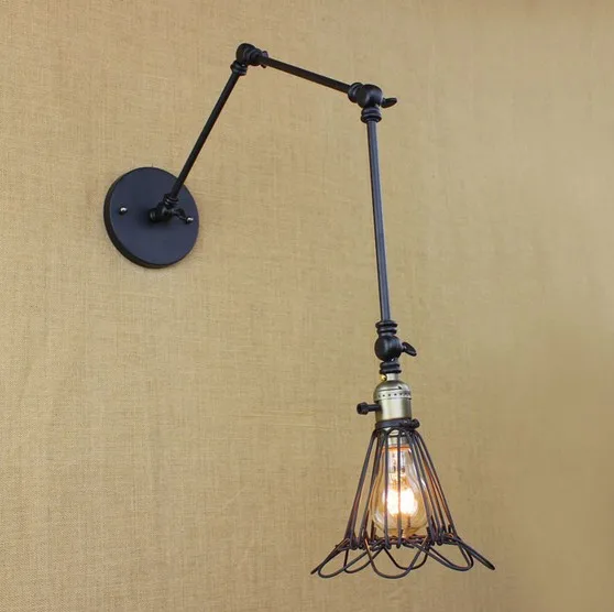 Kopen Loft Stijl Swing Arm Wandkandelaar Nachtkastje Wandlamp Edison Industriële Vintage Muur Verlichtingsarmaturen Voor Home Verlichting Arandela