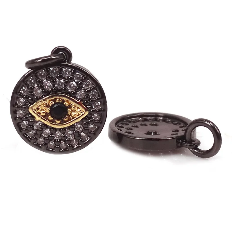 Золотой черный серебристый цвет медный металл микро проложить CZ КРУГЛЫЙ