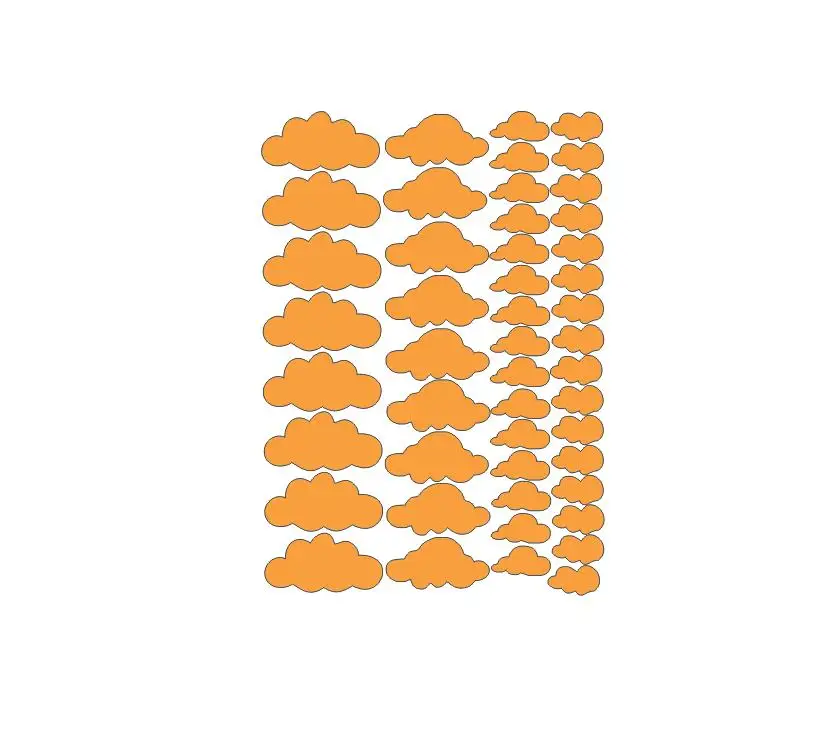 Orange 48 шт. Мультяшные милые облака наклейки на стену для детей детские комнаты подарки для мальчиков и девочек художественная роспись украшения для шкафа виниловые наклейки на стены - Цвет: Orange