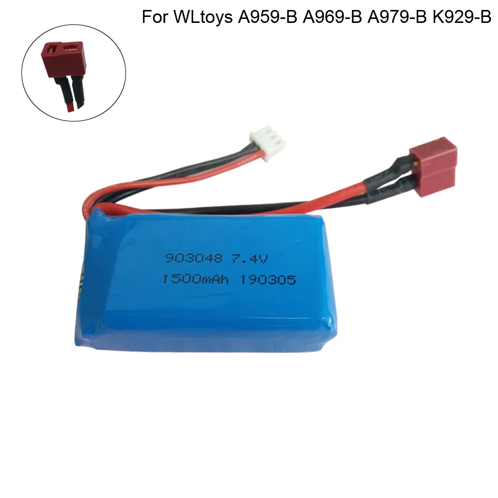 Большая емкость Lipo батареи 7 4 V 1500mah для Wltoys A959 B A969 A979 RC автомобилей запчасти