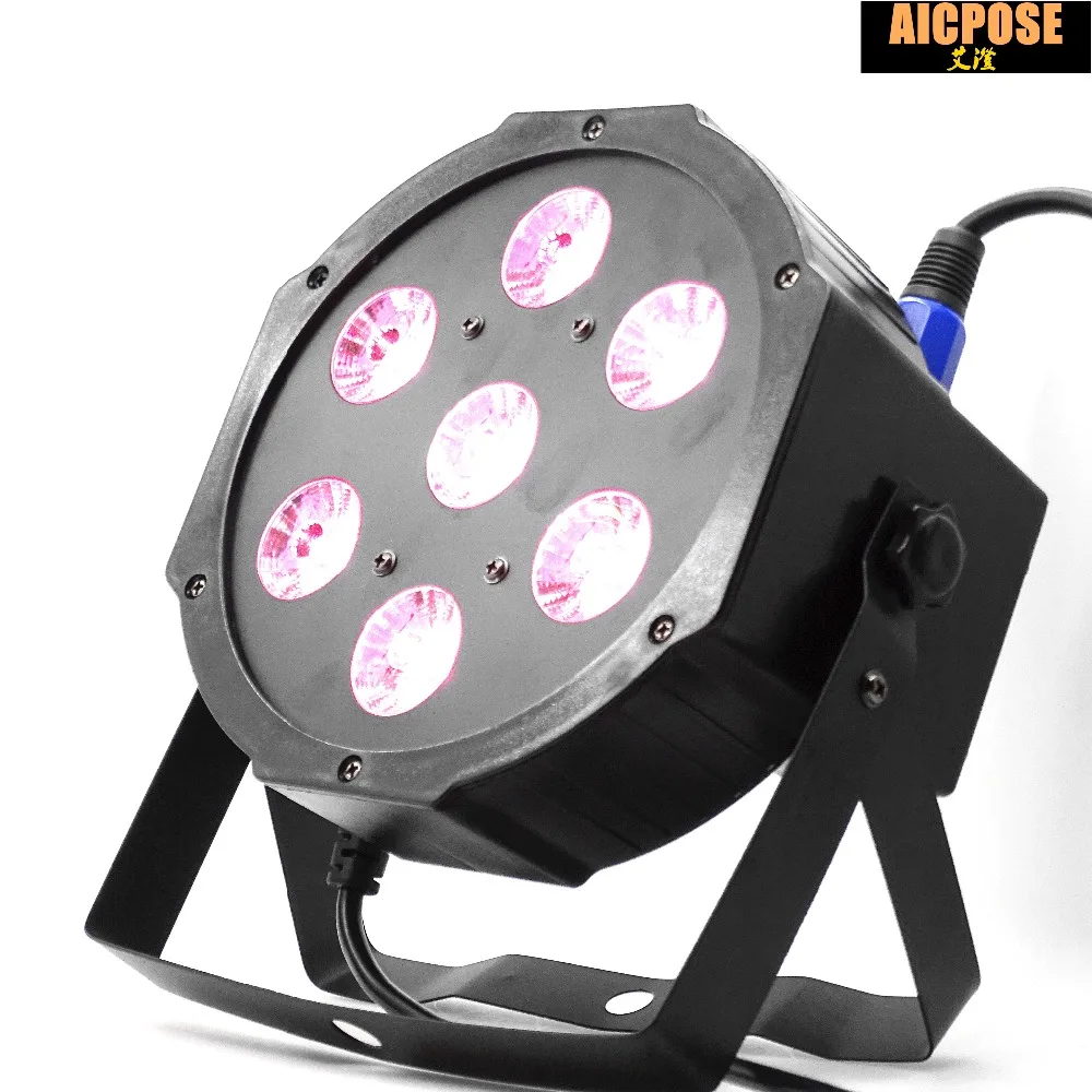 25 Угол большой объектив 7x12 Вт led Par огни RGBW 4в1 плоский par led dmx512 Дискотека профессиональный сценический dj оборудование