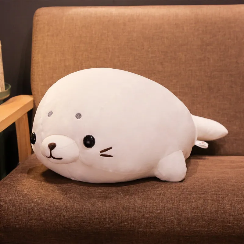 Creative 50/60cm Cute Lifelike White Seals Plush Toy Simulation Soft Elastic Marine Animal Doll Stuffed Pillow Kids Girls Gifts | Игрушки и