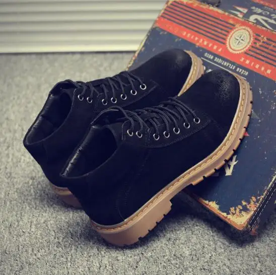 Мужские ботинки из натуральной кожи с высоким берцем | Обувь