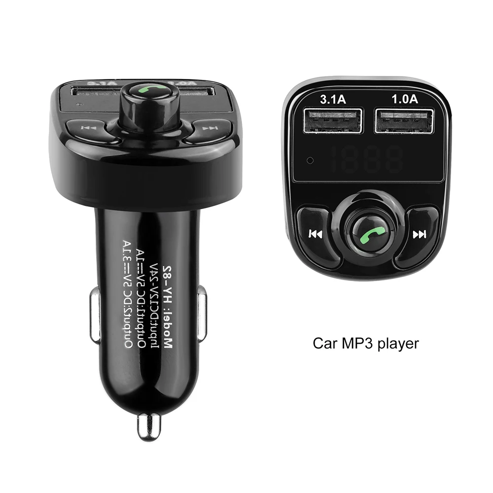 1 шт. Bluetooth автомобильный комплект fm-передатчик MP3 плеер со светодиодным двойным USB 4.1A быстрое зарядное устройство дисплей напряжения Micro SD TF воспроизведение музыки