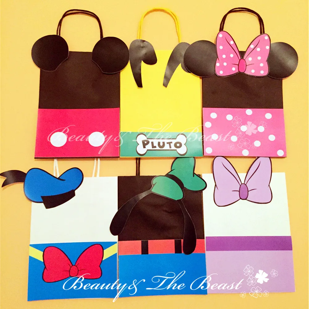 Подарочный пакет с Микки и Минни Маусом украшения для дня рождения Детские
