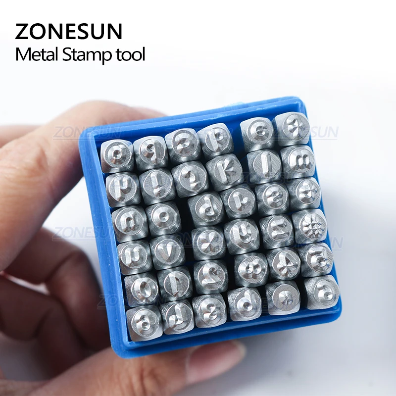 ZONESUN 36PCS Jewelry Metal Stamps Alphabet Set A-Z Heart Symbol Leather Punch Die Case Craft Stamping Tools Steel Tool |
