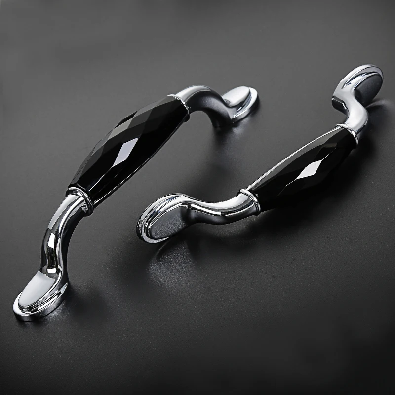 1 шт. хрустальные дверные ручки мебельные из цинкового сплава для шкафа