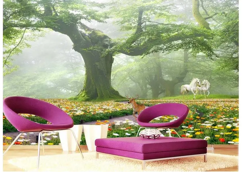 Обои для стен 3d живые обои Фэнтези лес ТВ фон ванной комнаты | Обустройство дома