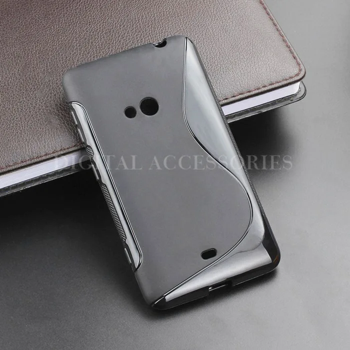 Черный тонкий мягкий Противоскользящий чехол из ТПУ с S образной линией для Nokia 625