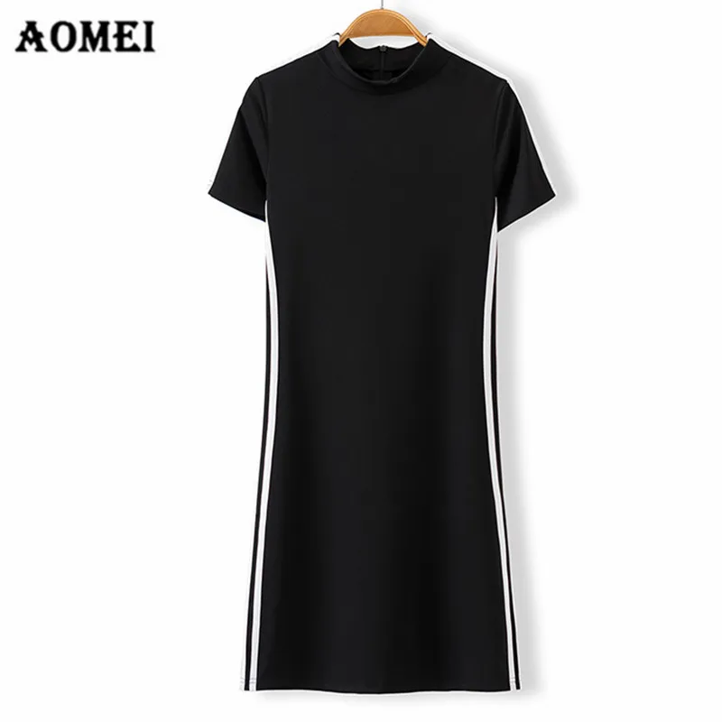 Женское платье с коротким рукавом модная женская одежда на молнии круглым