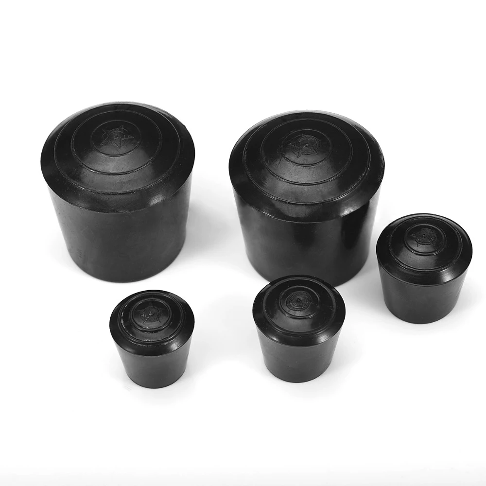 12PCS 10-35mm Inner Diameter Black Round Furniture Chair Table Legs Feet Rubber Covers Floor Protectors Caps
