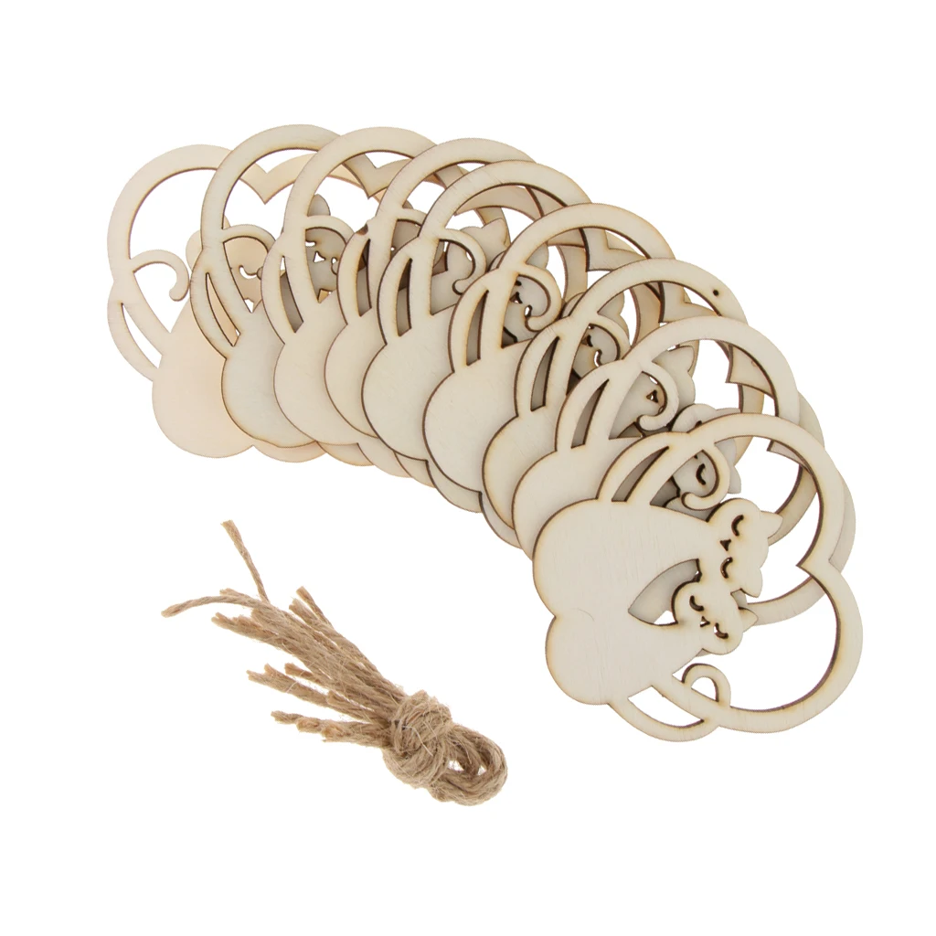 20 шт./упак. Сделай Сам ремесленные Деревянные Пустой Кошка милый рисунок