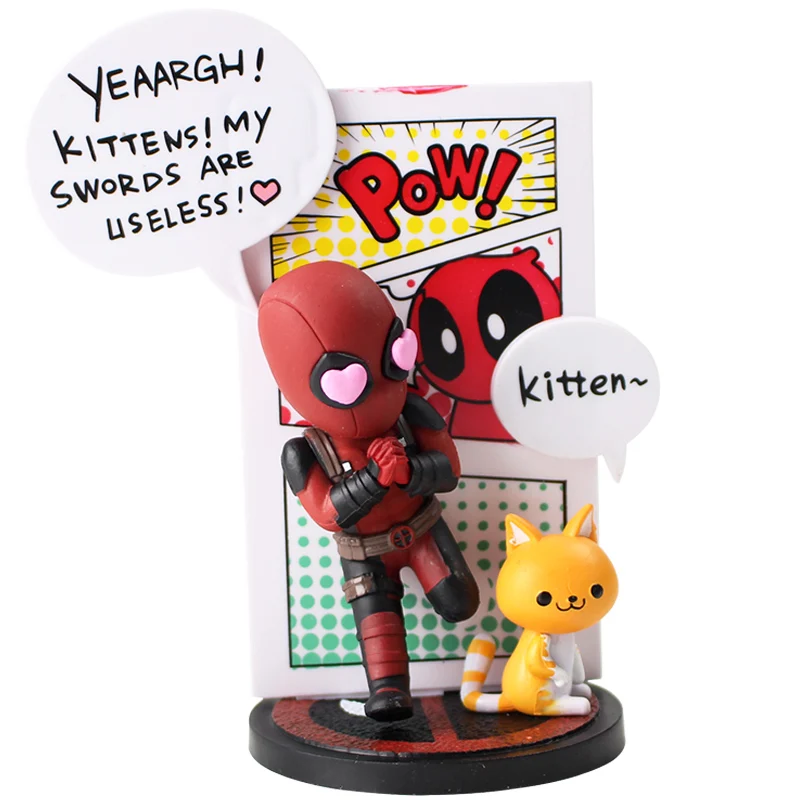 Игрушечная фигурка Дэдпула мини яйцо серия атаки X Men Уэйд с единорогом котенок