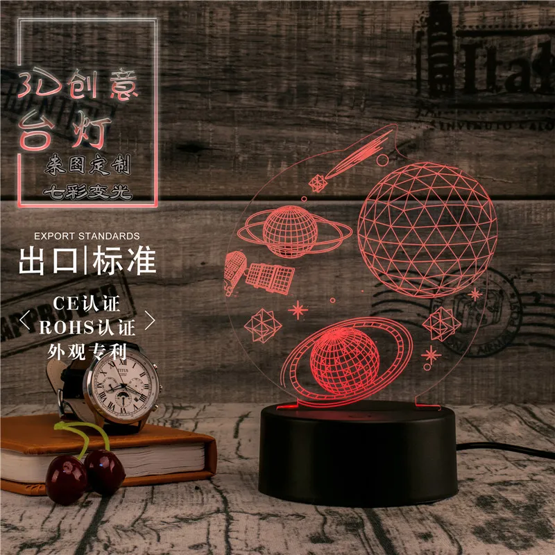 3D Led Novety освещение творческий Подарочный ночник настольная лампа прикроватная космический свет Led дома коридор, отель вечерние атмосфера огни