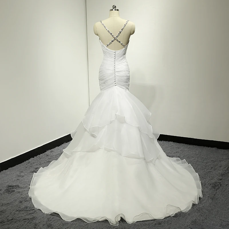 Vestido De Noiva 2017 дешевые свадебные платья Бисер Винтаж Милая Сексуальная органзы