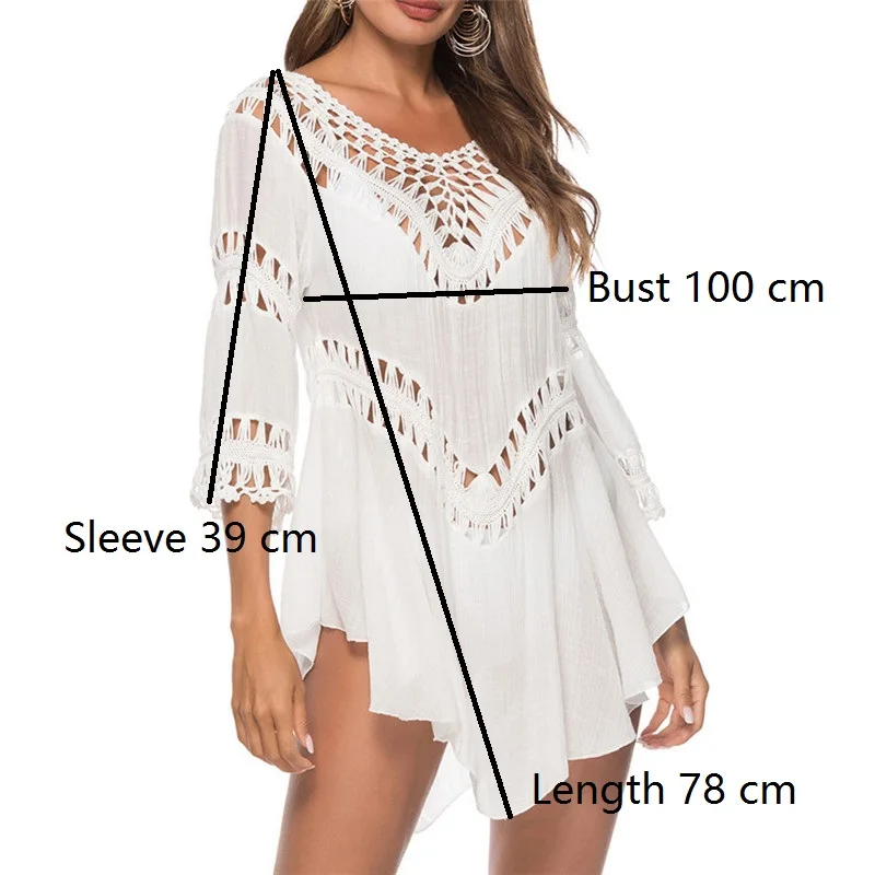 Белая накидка для плавания Пляжное Платье туника лето 2020 женская пляжная одежда