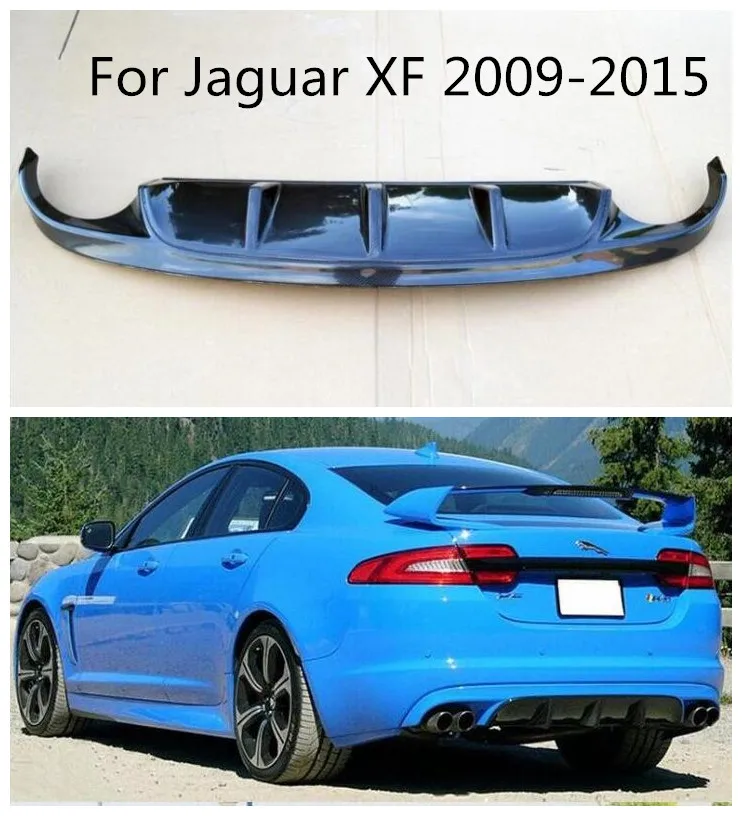 Карбоновый задний бампер для губ Автомобильный диффузор подходит Jaguar XF 2009 2010 2011