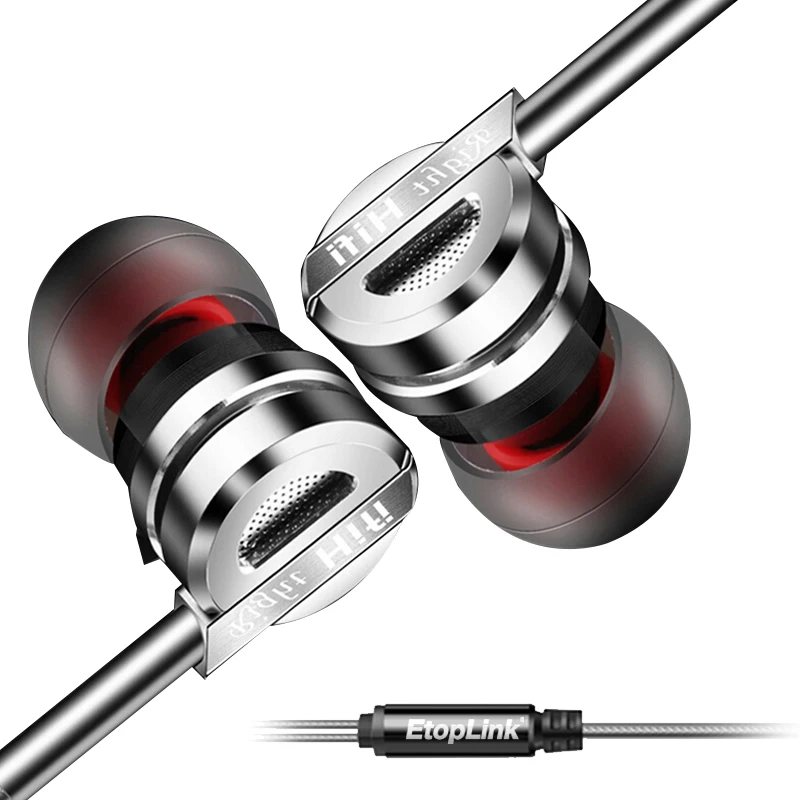 EtopLink наушники E5 из цинкового сплава HiFi гарнитура Шумоизоляция HD auriculares fone de ouvido