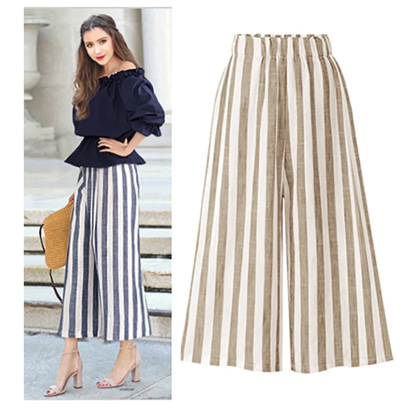 Плюс размер женские тонкие секционные урожаи Свободные Высокая талия широкие