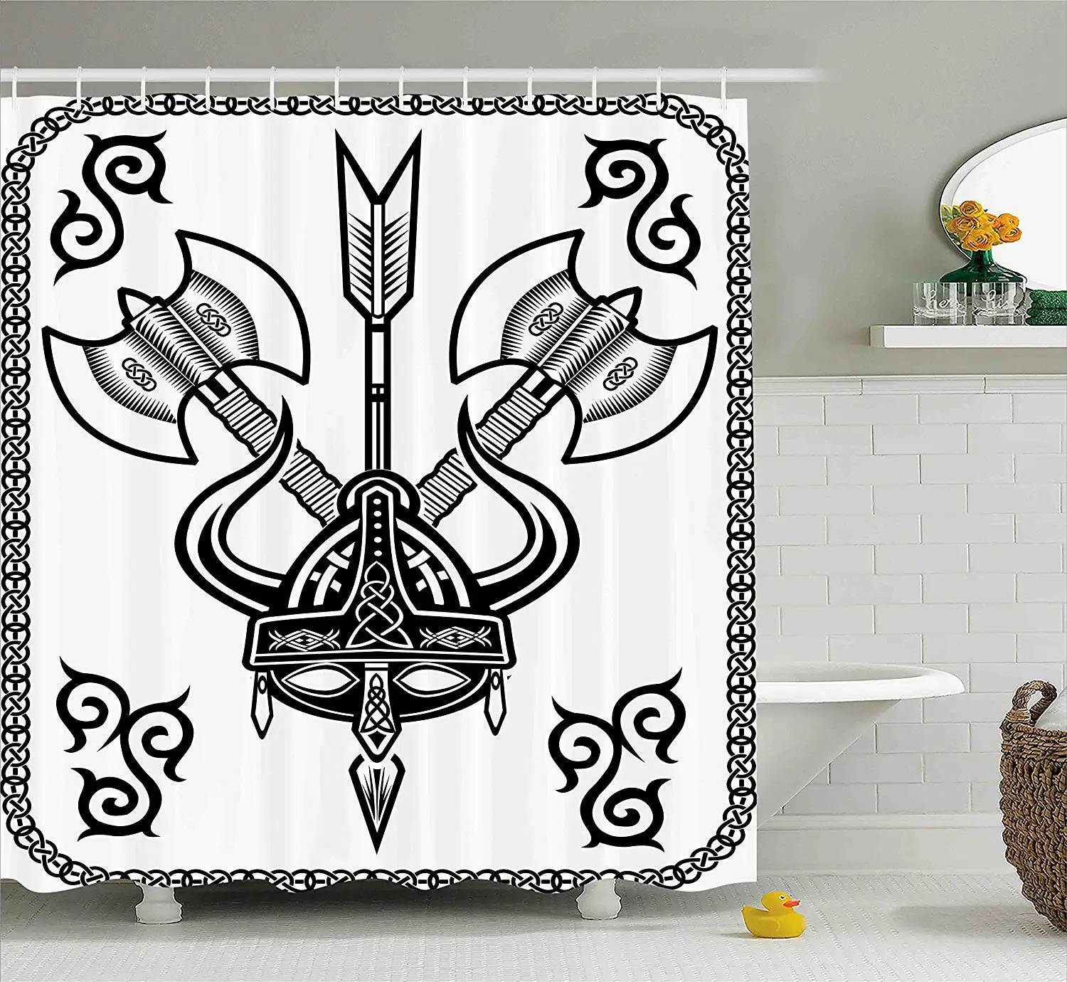 Племенные украшения занавески для душа стрелы Декор Коллекция перо ванной