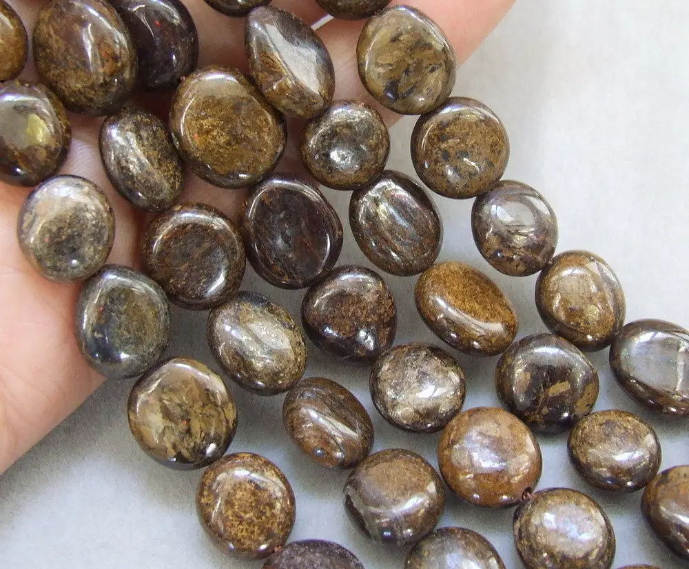 8SE10157 Bronzite 10x11 мм гладкой самородок бусины