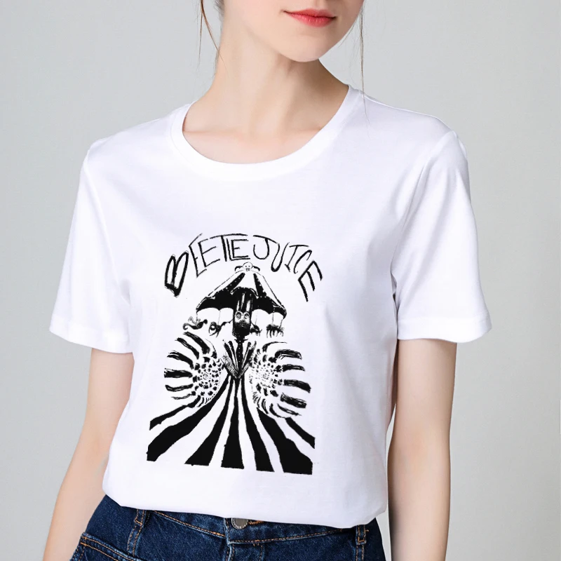 Beetlejuice Comic Футболка женская хлопковая 2019 Harajuku Эстетическая футболка с коротким