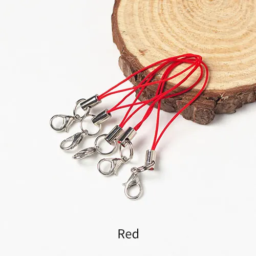 Red 100 шт цветные двойные круглые застежки-карабины, ремешок, шнур для сотового телефона, мобильные ремни, рукоделие, подвеска, материалы ручной работы - Цвет: Red